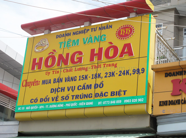Thi công làm bảng hiệu tiệm vàng đẹp ở Đà Nẵng LH: 0974480518